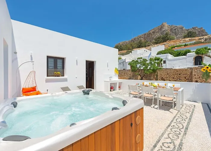 Luxury Rhodes Diamond Hot Tub Beautiful Willa Líndos
